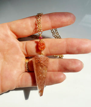 Red Rutile Quartz of Vitality with Fu Dog