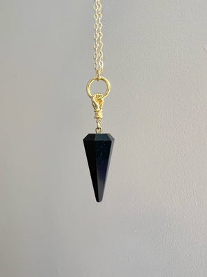 Rainbow/Silver Sheen Obsidian Pendulum