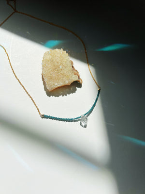 Blue Diamond and Herkimer Life-Force Necklace