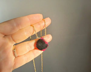 Rare Fuschia Tourmaline Slice: Depth