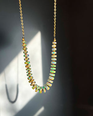 Large Rainbow Bridge Opal Necklace